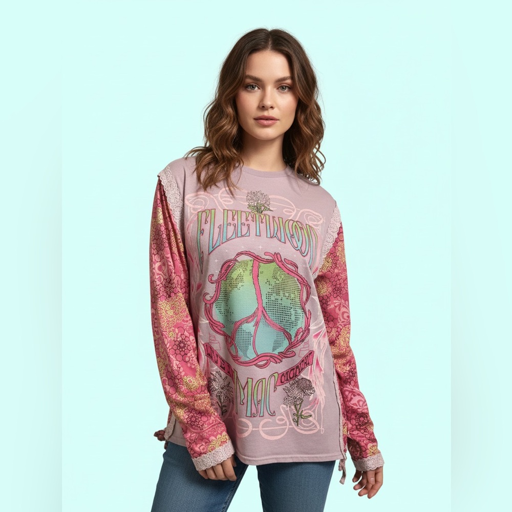 Fleetwood Mac upcycled band shirt.  One size - Picture 2 of 4